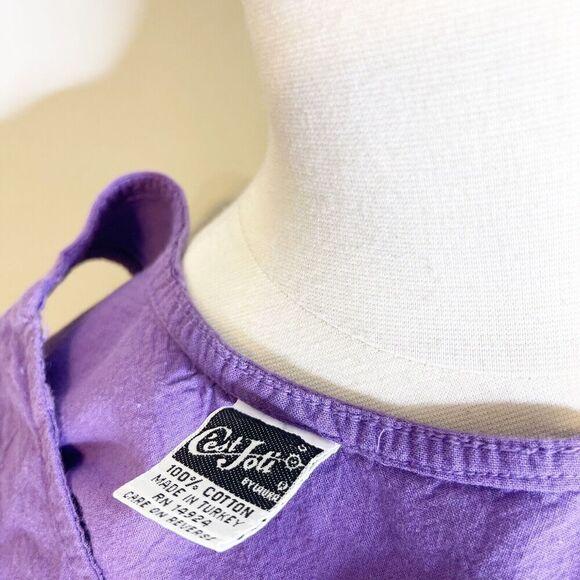 Vintage 90s S Small Tank Top Purple Sport Surf Beach Cotton Wacky Hip Hop Active - Picture 15 of 16